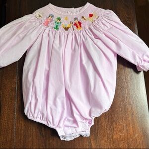 Pink Embroidered Kids One Piece